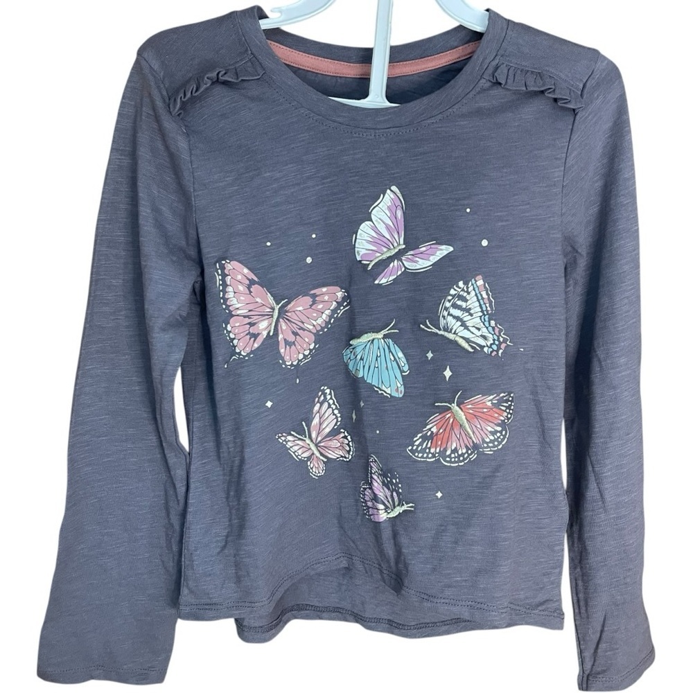 Haute Hippie Butterfly Graphic Tee Gray